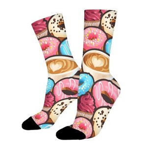 Various Delicious Doughnut Women Printed Crew Socks Funny Funky Socks Soft Polyester Novelty Gifts for Artists Men - 1 of 1