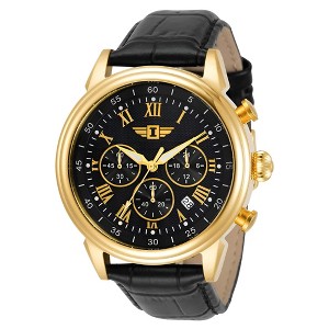 Invicta IBI-90242-003 Men's I by Invicta Collection Gold Tone Stainless Steel Quartz and Black Leather Band Watch - 1 of 4