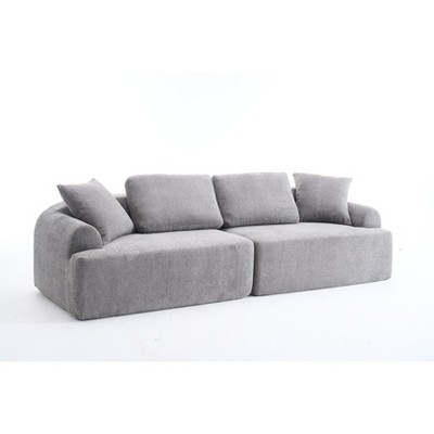 TiramisuBest LY-003 Beige White Deep Seat Compression Sofa 3 Seater with Beige for sofa