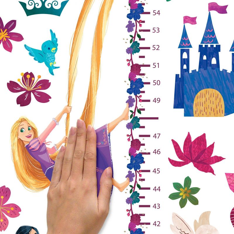 Disney Princesses Growth Chart Peel &#38; Stick Kids&#39; Wall Decals Pink - RoomMates, 4 of 7