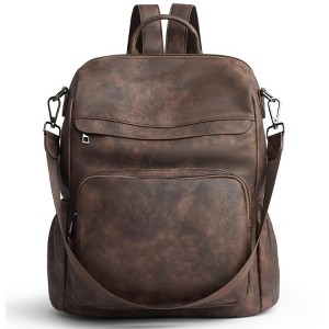 Chic Grey Anti-Theft Vegan Leather Backpack Purse Set - 3 Pieces for Travel MKP Woman main image 4