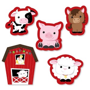 Big Dot of Happiness Farm Animals - DIY Shaped Baby Shower or Birthday Party Cut-Outs - 24 Count - 1 of 4