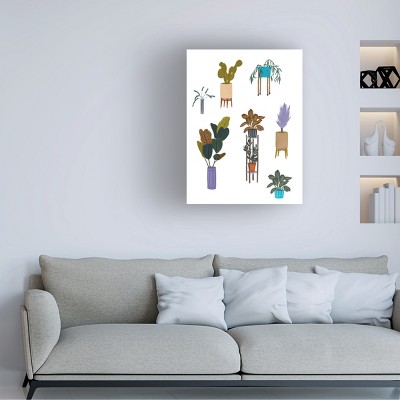 Vertical Houseplant Chart Canvas Art in Wood Frame