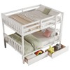 YOOCOZZ Full over Full Bunk Bed with Safety Guardrails and 2 Drawers - 3 of 4