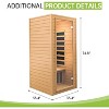 Real Relax 1 Person Near Zero EMF Canadian Hemlock Wood Sauna with 1400W,9 Chromo Therapy Lights, Bluetooth,LCD Control Pannel for Home Spa Days - 2 of 4
