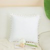 PiccoCasa Velvet Pompoms Decor Square Solid Soft Cushion Covers Pillow Covers 1 Pc - 2 of 4