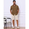 INSPIRE CHIC Men's Point Collar Short Sleeve Button Down Summer Linen Shirt - 4 of 4