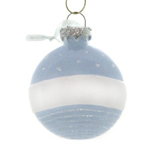 Personalized Ornaments 2.75 In Christmas Ball Blue Tree Ornament , Personalized Free Baby Boy (PC) - 1 of 2