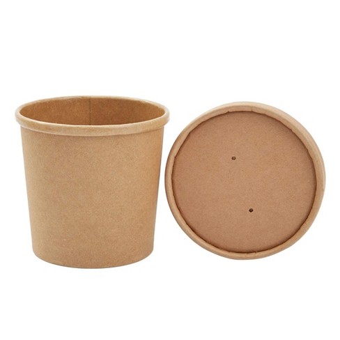soup bowls cups brown lids juvale take paper containers x3 cold pack disposable oz target cream ice dessert cup