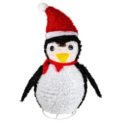 Northlight 32" Lighted White and Red Penguin Outdoor Christmas Decoration