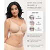 SHAPELLX Wireless Comfy Bra for Women Seamless Bra Non Padded Soft Bralette V Neck Everyday Bras with 4 Rows of Hooks—Beige XL - 2 of 3