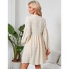 Maternity Swiss Dot Dress V Neck Long Sleeve Button Down Mini Dress Baby Shower Photoshoot with Pockets - 4 of 4