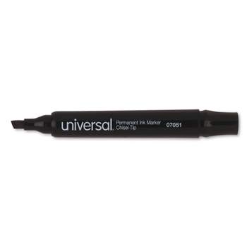 UNIVERSAL Permanent Markers Chisel Tip Black Dozen 07051