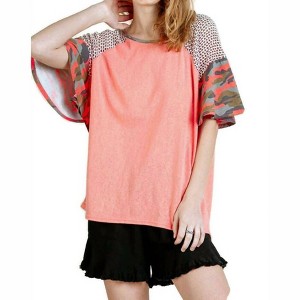 Women's Camo Bell Sleeve Top - umgee - 1 of 4