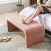 NicBex Modern 43.3" Bedroom Bench Accent Stool with Boucle Fabric and Gold Trims for Entryway and Living Room - 2 of 4