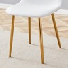 CAVINAS Mid Century Dining Chairs Set of 4,Linen Cotton Kitchen Chairs with Gold Metal Legs,Minimalist Upholstered Dining Room Chairs for Dining Table - 4 of 4