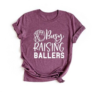 Simply Sage Market Women's Busy Raising Ballers Baseball Short Sleeve Graphic Tee - 1 of 4