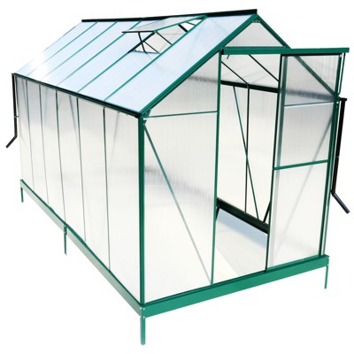 Greenhouse for Outdoors, Heavy Duty Polycarbonate Greenhouse with Rain Gutter and Roof Vent, Aluminum Hot House, Large Walk-in Greenhouse for Outside