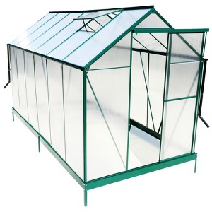 Greenhouse for Outdoors, Heavy Duty Polycarbonate Greenhouse with Rain Gutter and Roof Vent, Aluminum Hot House, Large Walk-in Greenhouse for Outside - 1 of 4