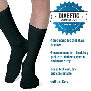 Heelbo - Diabetic Crew Socks 8-15mmHg-Black-Small - 1 of 4