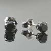 Pompeii3 14k White Gold 1ct Round Cut Black Diamond Studs - 2 of 4
