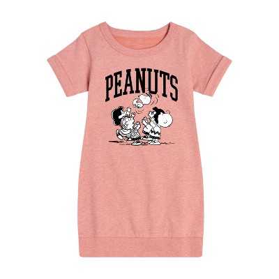 - Peanuts - Collegiate Group Graphic Short Sleeve Fleece Dress