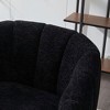 Resenkos 29.9'' Modern Upholstered Accent Chair with Metal Legs, Single Round Armchair for Bedroom Living Room, Black - 4 of 4