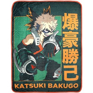My Hero Academia Anime Manga Katsuki Bakugo Super Plush Fleece Throw Multicoloured - 1 of 3