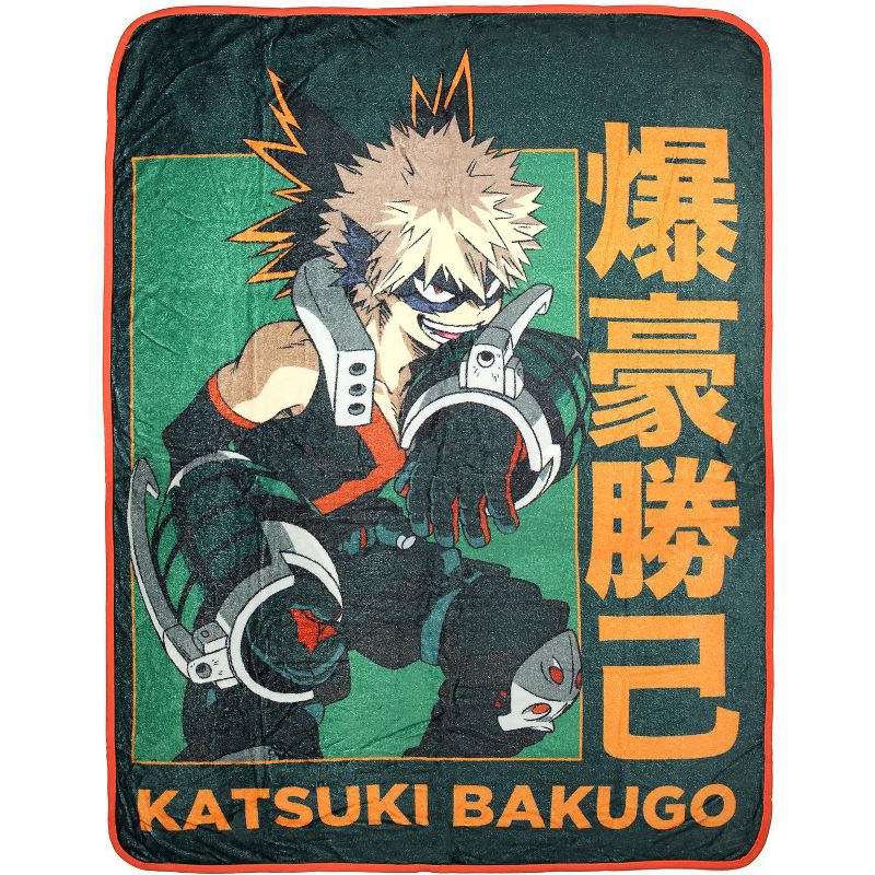 My Hero Academia Katsuki Bakugo Super Plush Fleece Throw Blanket Multicoloured, 1 of 4