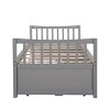 Twin Size Bed with Trundle and Storage Drawers, Wood Platform Bed for Bedroom or Guest Room-Baofuwish - 3 of 4