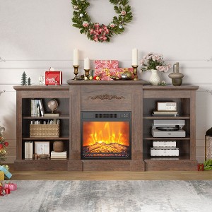 Vlrska 68'' Electric Fireplace Featuring Remote & Built-In Storage Shelves - 1 of 4