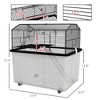 Skyzone 22" Black Small Animal Habitat with 2-Tier Platform, Ramp, 14" Deep Base, Wheels, Food Dish - 3 of 4