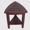 DecoTeak® SnazzyCorner® 15" Teak Wood Corner Shower Bench with Shelf in Woodland Brown Finish - 3 of 4