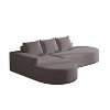 108.5'' L-Shaped Modular Chenille Sectional Sofa with Curved Design, 3-Piece Pillow Set, Free Combination Seating for Living Room or Bedroom - 4 of 4