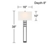 Possini Euro Design Ventano Modern Wall Lamp Matte Black Metal Plug-in 16" Light Fixture White Linen Shade for Bedroom Living Room House Hallway - 4 of 4