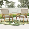 VYNXARIA Set of 2 Acacia Wood & Wicker Lounge Chairs - Stylish Outdoor Seating - 2 of 4