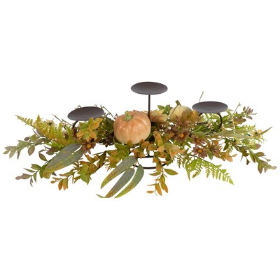 Candle Holder Sunflower and Pumpkins Metal - Thumbnail 5
