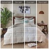 Sapphtopaz Comforter Set Boho Style Striped Printed with Tassels Cotton Comforter 3 Piece 1 Quilt, 2 Pillow Shams - 2 of 4