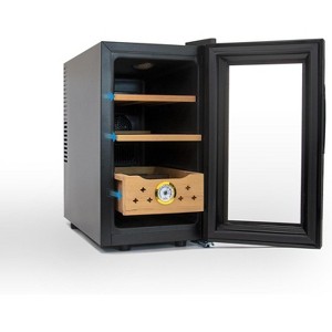25L Electric Humidor Cigar Box, Temperature Adjustable Digital Display LED Lighted 150 Counts Cigar Cabinet with Spanish CED - 1 of 4
