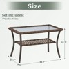 Buenhomino Outdoor Coffee Table with Storage Wicker Patio Coffee Table, Tempered Glass Top Coffee Table for Patio Outside Balcony Porch Deck - 3 of 4