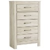 Bellaby 5 Drawer Chest White - Signature Design by Ashley: Farmhouse Style, Brushed Nickel-Tone Handles - 4 of 4