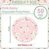 Hachikiko Pink Daisy Party Plates, Summer Daisy Paper Plates Disposable Daisy Dinner Dessert Plates for Girls Birthday Spring Daisy Party Decorations - 2 of 4