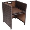 Tangkula 10 PCS Outdoor Patio Dining Set 4 Cushioned Ottomans and 6 Armchairs Metal Rattan Wicker Furniture Garden - 2 of 4