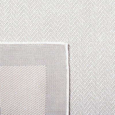 Ivory and Grey Rectangular Hand-knotted Synthetic Area Rug