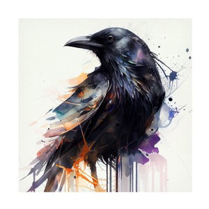Canvas Wall Art - Sasha 'The Crow' Wall Art for Living Room, Bedroom, or Office Décor by Trademark Fine Art - 14 x 14 Inches - 1 of 4