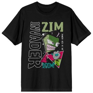 Invader Zim Crew Neck Short Sleeve Men's Black T-shirt - 1 of 3