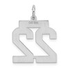 Black Bow Jewelry Sterling Silver, Jersey Collection, Medium Number 22 Pendant - 3 of 4