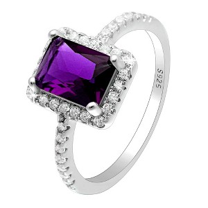 Lola Statement Ring Sterling Silver Purple Zirconia Womens Ginger Lyne Collection - 1 of 4