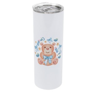 Elanze Designs 20 Ounce Stainless Steel On the Go Travel Tumbler With Push Top Lid, Boy Teddy Bear - 1 of 1