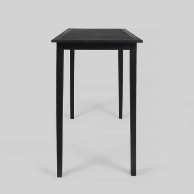 Elegant Acacia Wood Outdoor Bar Table in Dark Gray